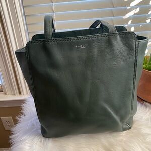 Radley London Forest Green Leather Tote Bag | Pebbled Leather